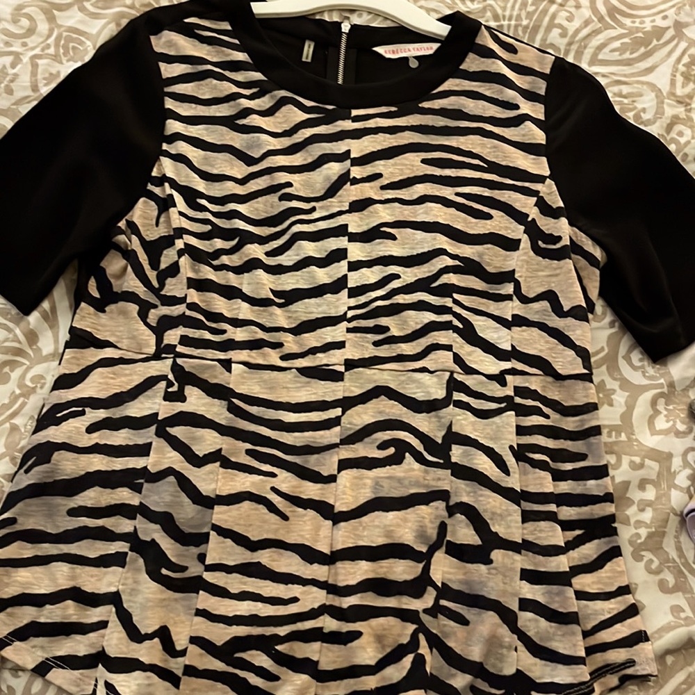 Rebecca Taylor Tiger Print Peplum Top